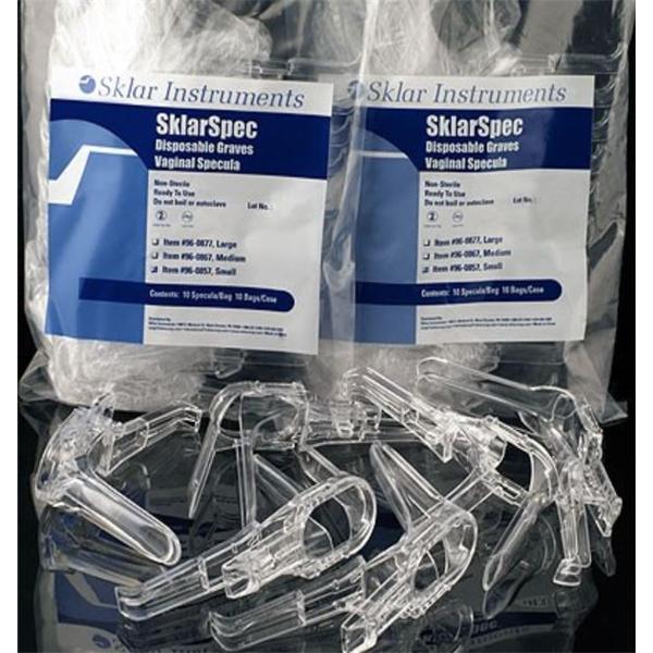 Specula Vaginal Graves Small Disposable Clear 100/Ca